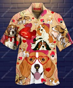 Beagle Happy Valentine’S Day 3D Print Hawaiian Shirt