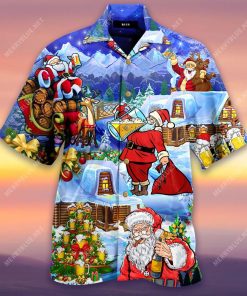 Beery Christmas Santa Claus Drinks Beer Hawaiian Shirt