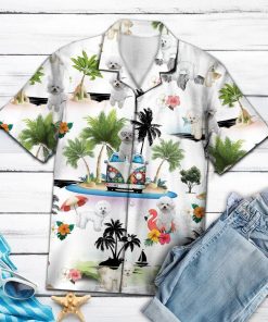 Bichon Frise Vacation Casual Button-Up Shirt