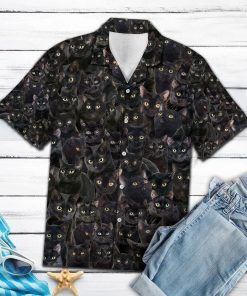 Black Cat Awesome Casual Button-Up Shirt