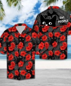Black Cat Ew People Hawaiian Shirt
