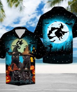 Black Cat Family Halloween Hawaiian Shirt