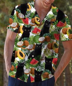 Black Cat Tropical Fruit Hawaiian Shirt Black Cat Tropical Fruit Hawaiian Shirt