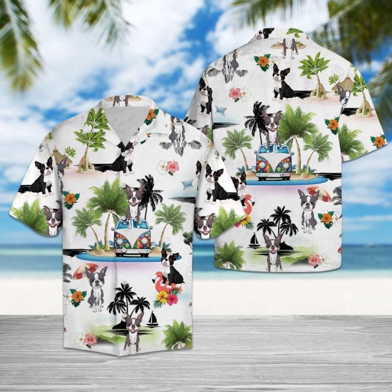 Boston Terrier Vacation Hawaiian Shirt
