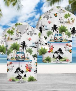 Bull Terrier Vacation 3D Print Hawaiian Shirt