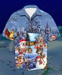 Bulldog Christmas Hawaiian Shirt Bulldog Christmas Hawaiian Shirt