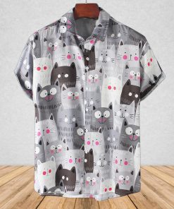 Cartoon Cat Hawaiian Shirt