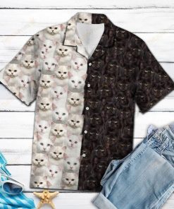 Cat Black And 3D Print Hawaiian Shirt