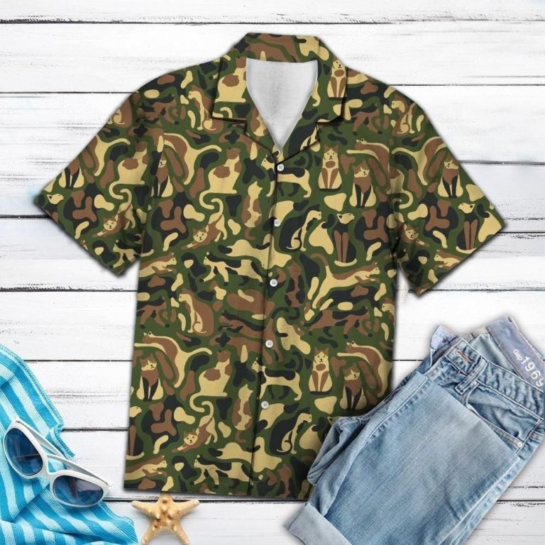 Cat Camo Hawaiian Shirt
