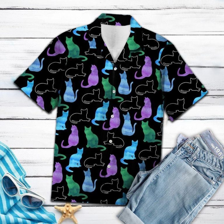 Cat Color Shadow Hawaiian Shirt