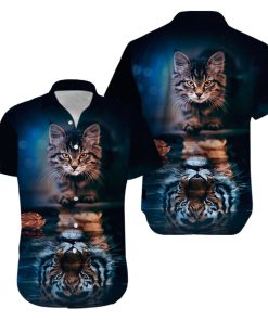 Cat Cute Tiger Aloha Gift For Cat Lover Hawaiian Shirt