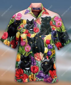 Cat Dream And Tulip Garden Hawaiian Shirt