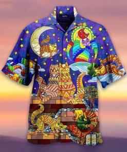 Cat Hippie Life Is Colorful Hippie Style Hawaiian Shirt