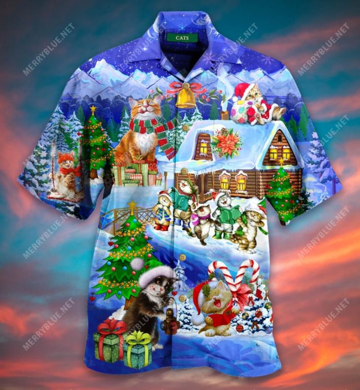Cat Is Family Christmas Aloha Shirt