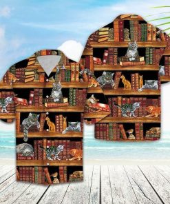 Cat Love Books Hawaiian Shirt