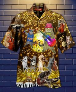 Cat Music B 3D Print Hawaiian Shirt