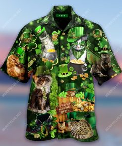 Cats And Four Leaf Clover Hawaiian Shirt