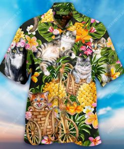 Cats And Pinapples Casual Button-Up Shirt