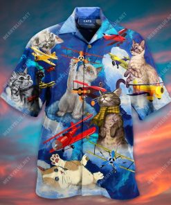 Cats Catching Airplanes Aloha Shirt