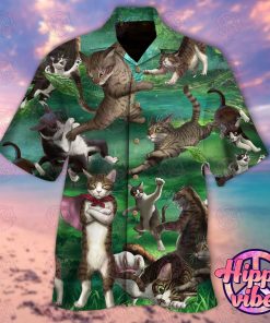 Cats Fighting 3D Print Hawaiian Shirt