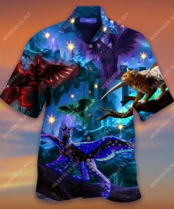 Cats Flying In Dark Night Hawaiian Shirt
