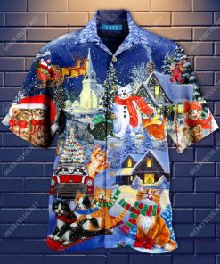 Cats Merry Fluffmas 3D Print Hawaiian Shirt