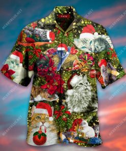 Cats Pine Tree Casual Button-Up Shirt