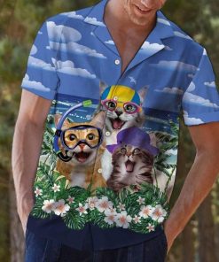 Cats Summer Beach Hawaiian Shirt