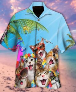 Cats Summer Beach Party Hawaiian Shirt