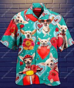 Chihuahua Happy Valentines Day 3D Print Hawaiian Shirt