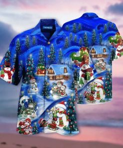 Chilling With My Snowmies Christmas 3D Print Hawaiian Shirt