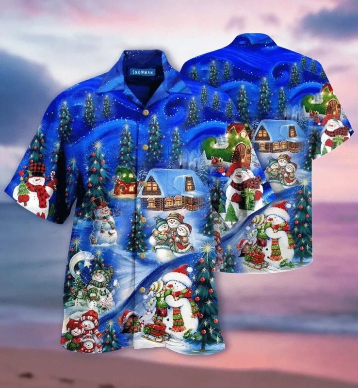 Chilling With My Snowmies Christmas 3D Print Hawaiian Shirt