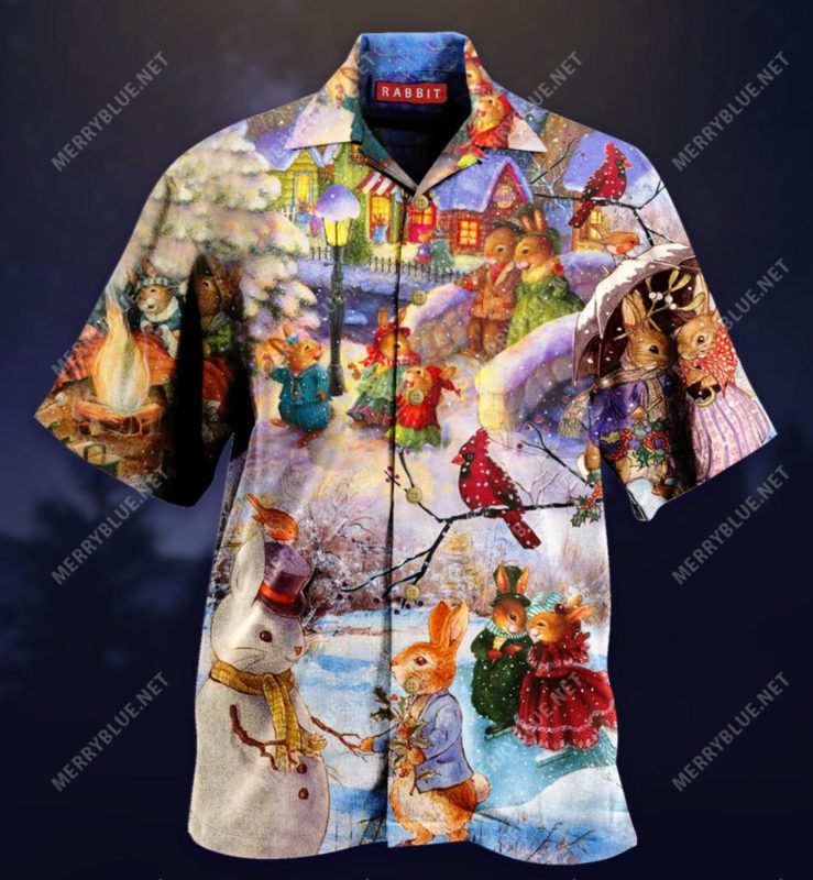 Christmas At Rabbit Town Hawaiian Shirt