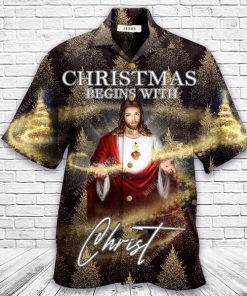 Christmas Begins With Jesus Hawaiian Shirt