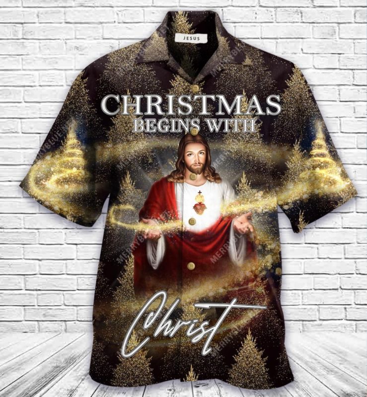 Christmas Begins With Jesus Hawaiian Shirt