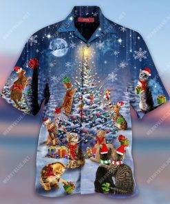 Christmas Cat Family Reunion Aloha Shirt