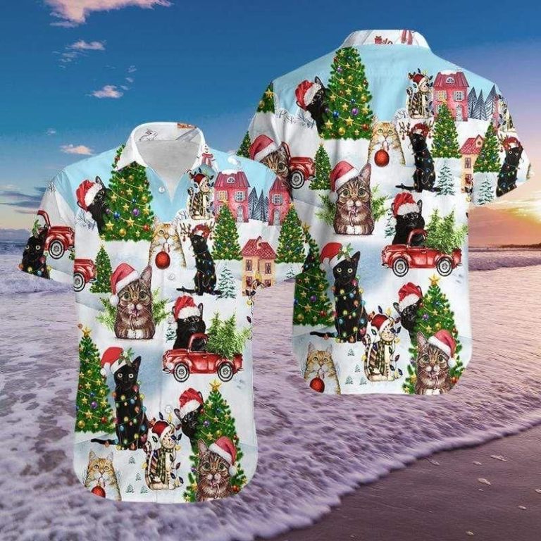 Christmas Cat Hawaiian Shirt