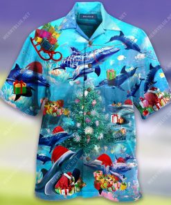 Christmas Dolphin Family Reunion Hawaiian Shirt