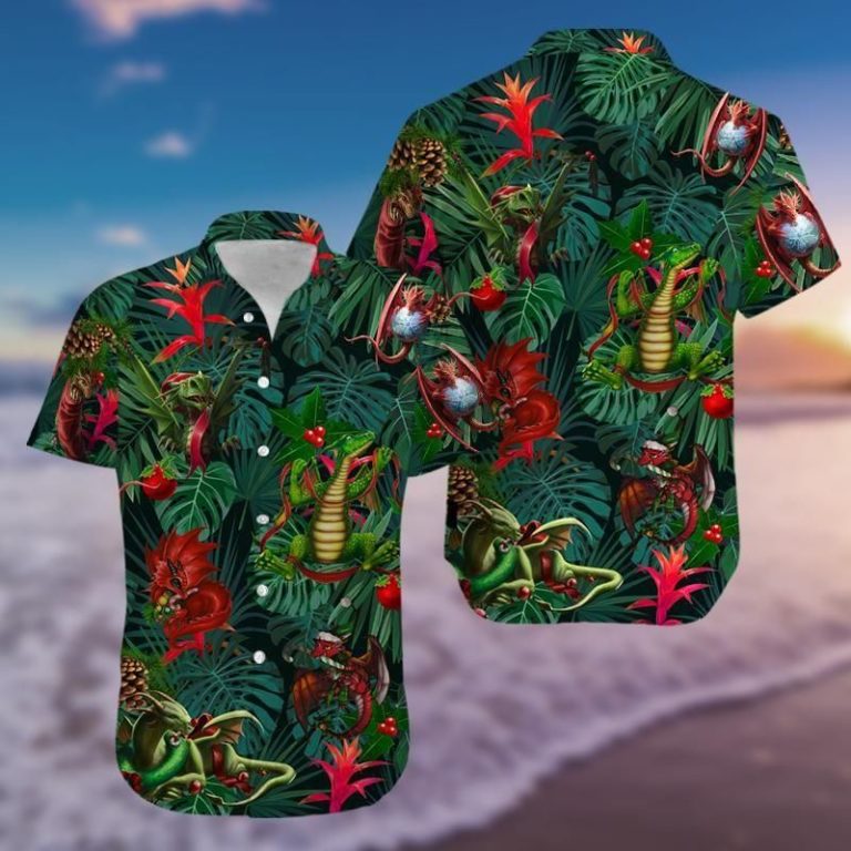 Christmas Dragon Aloha Shirt