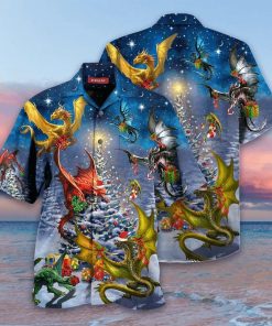 Christmas Dragon Family Reunion Aloha Shirt
