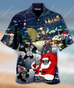 Christmas Gorillas Aloha Shirt