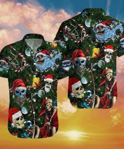Christmas Ho Ho Ho Santa Skull Hawaiian Shirt