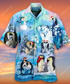 Christmas Is Time Penguins Gather 3D Print Hawaiian Shirt