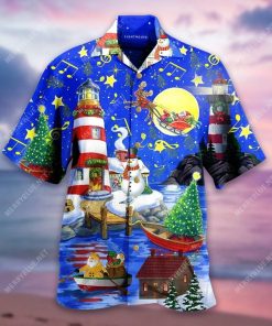 Christmas Lighthouse Hawaiian Shirt