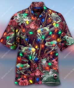 Christmas Lights Frog Aloha Shirt