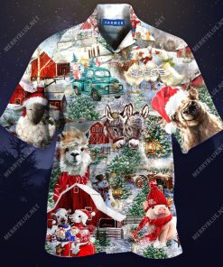 Christmas On Farm 3D Print Hawaiian Shirt