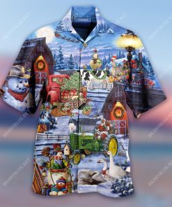 Christmas On The Farm Aloha Shirt