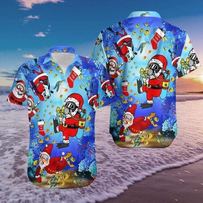 Christmas Santa Claus Dives Hawaiian Shirt
