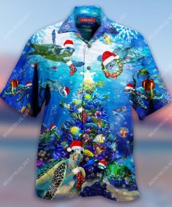 Christmas Turtle Family Reunion Aloha Shirt