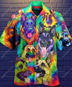 Courageous Partner Colorful German Shepherd Dog Hawaiian Shirt